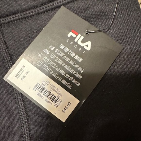 FILA Sport Black Fleece Lined Leggings  (2)  4315  NWT - Picture 9 of 9